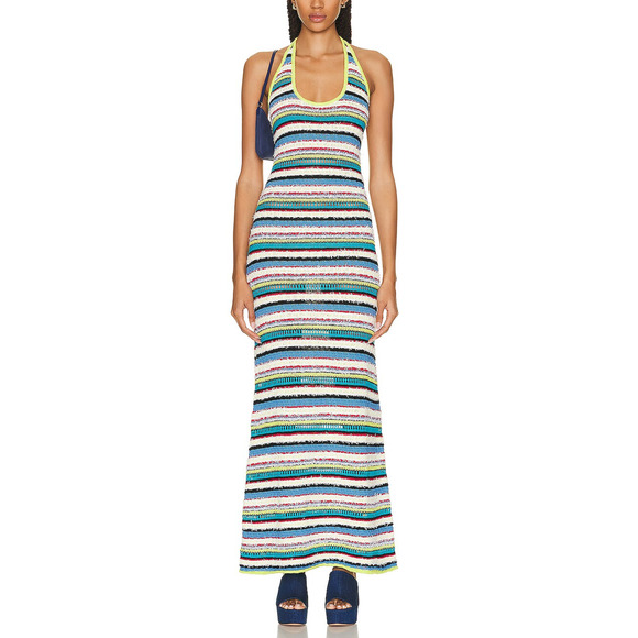 Staud 'Annabella' Blue Halterneck Back Cut Out Dress Size S - Picture 1 of 5